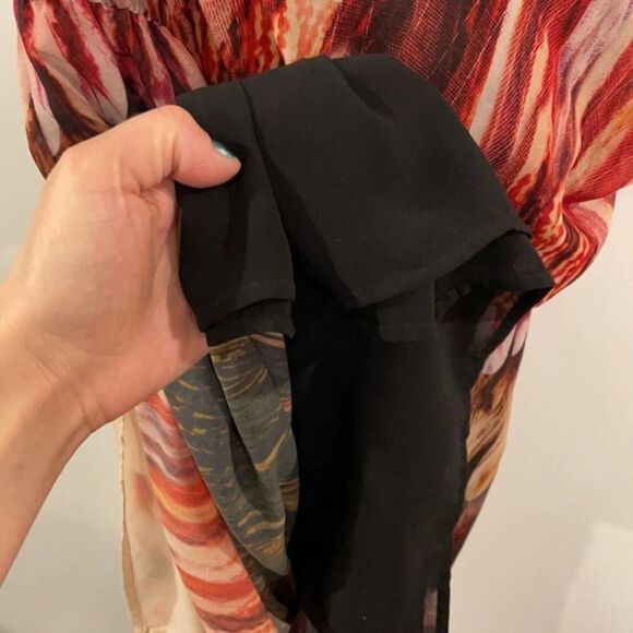 Topshop Feather Print One Shoulder Off Shoulder Maxi Dress Size US 8 - Picture 6 of 7